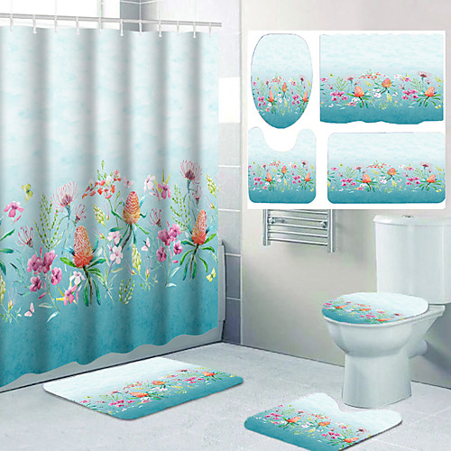 Flower Ocean Theme Bathroom Waterproof Shower Curtain and Hook Cushion Four-piece Casual Decoration
Flower Ocean Theme Bathroom Waterproof Shower Curtain and Hook Cushion Four-piece Casual Decoration