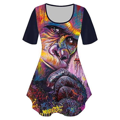 Women's Plus Size Print Graphic Animal T shirt Large Size Crewneck Short Sleeve Basic Tops XL XXL 3XL Blue Big Size
Women's Plus Size Print Graphic Animal T shirt Large Size Crewneck Short Sleeve Basic Tops XL XXL 3XL Blue Big Size
