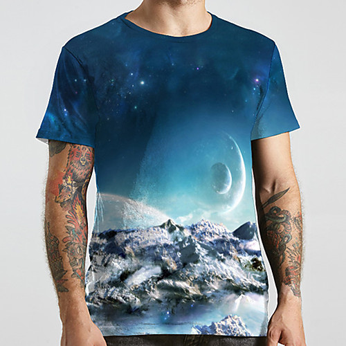 Men's Unisex Tee T shirt 3D Print Galaxy Graphic Prints Plus Size Print Short Sleeve Casual Tops Basic Designer Big and Tall Blue
Men's Unisex Tee T shirt 3D Print Galaxy Graphic Prints Plus Size Print Short Sleeve Casual Tops Basic Designer Big and Tall Blue