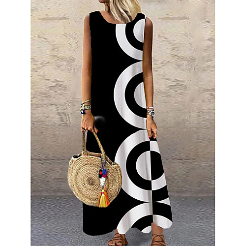 Women's Shift Dress Maxi long Dress Black Sleeveless Print Geometric Print Spring Summer Round Neck Casual 2021 S M L XL XXL 3XL
Women's Shift Dress Maxi long Dress Black Sleeveless Print Geometric Print Spring Summer Round Neck Casual 2021 S M L XL XXL 3XL