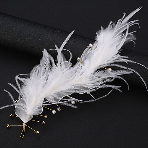 Wedding Bridal Feathers / Copper wire Headdress / Headpiece with Imitation Pearl / Metal 1 PC Wedding / Party / Evening Headpiece
Wedding Bridal Feathers / Copper wire Headdress / Headpiece with Imitation Pearl / Metal 1 PC Wedding / Party / Evening Headpiece
