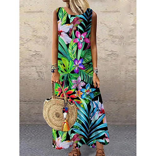 Women's Shift Dress Maxi long Dress Green Sleeveless Floral Print Print Spring Summer Round Neck Casual 2021 S M L XL XXL 3XL
Women's Shift Dress Maxi long Dress Green Sleeveless Floral Print Print Spring Summer Round Neck Casual 2021 S M L XL XXL 3XL