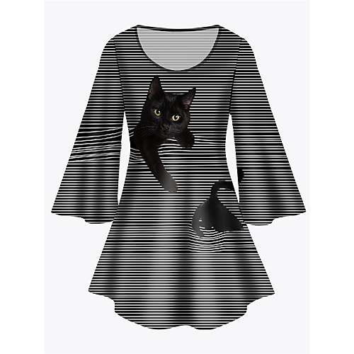 Women's Plus Size Print Cat Graphic Animal Tunic Large Size Crewneck 3/4 Length Sleeve Basic Tops XL XXL 3XL Black Big Size
Women's Plus Size Print Cat Graphic Animal Tunic Large Size Crewneck 3/4 Length Sleeve Basic Tops XL XXL 3XL Black Big Size