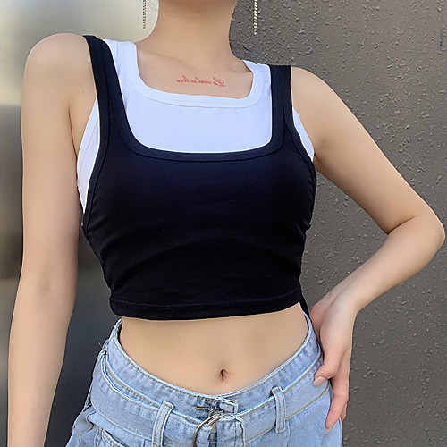 Women's Tank Top Crop Top Tee / T-shirt 2 in 1 Crop Top Strapped Neck Sport Athleisure Top Sleeveless Breathable Soft Comfortable Everyday Use Casual Daily Outdoor Exercising / Summer
Women's Tank Top Crop Top Tee / T-shirt 2 in 1 Crop Top Strapped Neck Sport Athleisure Top Sleeveless Breathable Soft Comfortable Everyday Use Casual Daily Outdoor Exercising / Summer
