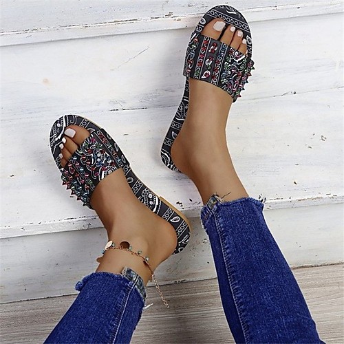 Women's Sandals Flat Heel Round Toe PU Rivet Color Block Black Red Blue
Women's Sandals Flat Heel Round Toe PU Rivet Color Block Black Red Blue