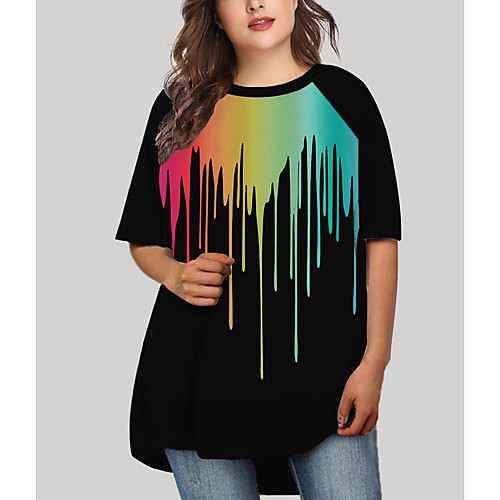 Women's Plus Size Dresses T Shirt Dress Tee Dress Short Mini Dress Half Sleeve Print Color Gradient Graphic Print Basic Spring & Summer Black XL XXL 3XL 4XL 5XL
Women's Plus Size Dresses T Shirt Dress Tee Dress Short Mini Dress Half Sleeve Print Color Gradient Graphic Print Basic Spring & Summer Black XL XXL 3XL 4XL 5XL