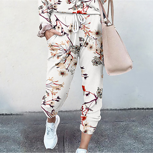 Women's Basic Soft Comfort Daily Home Jogger Pants Flower / Floral Abstract Full Length Elastic Drawstring Design Print White Blue Red Wine
Women's Basic Soft Comfort Daily Home Jogger Pants Flower / Floral Abstract Full Length Elastic Drawstring Design Print White Blue Red Wine