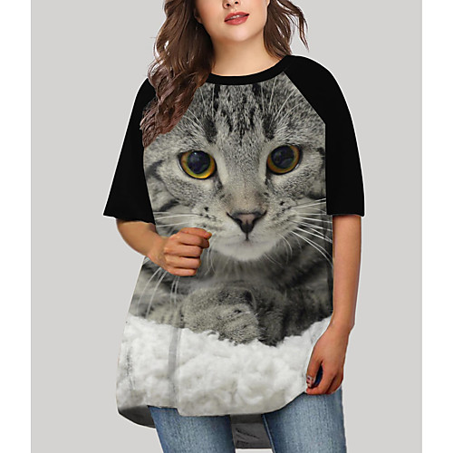 Women's Plus Size Dresses T Shirt Dress Tee Dress Short Mini Dress Half Sleeve Cat Graphic Animal Print Basic Fall Black XL XXL 3XL 4XL 5XL / Holiday
Women's Plus Size Dresses T Shirt Dress Tee Dress Short Mini Dress Half Sleeve Cat Graphic Animal Print Basic Fall Black XL XXL 3XL 4XL 5XL / Holiday