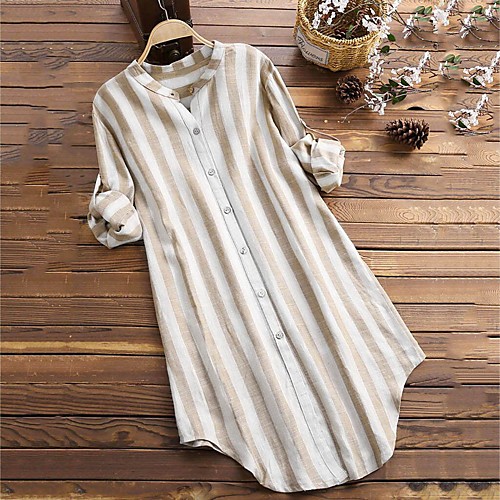 Women's Plus Size Stripes Shirt Large Size Shirt Collar Tops XL 2XL 3XL Big Size
Women's Plus Size Stripes Shirt Large Size Shirt Collar Tops XL 2XL 3XL Big Size