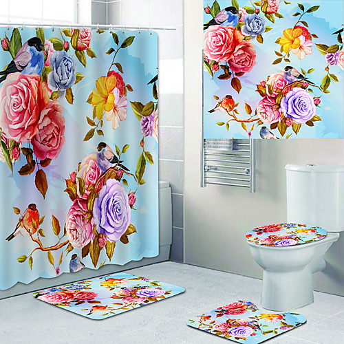 Beautiful flowers Printed Bathtub Curtain Liner Covered with Waterproof Fabric shower Curtain for Bathroom home Decoration with hook floor mat and four-piece Toilet mat
Beautiful flowers Printed Bathtub Curtain Liner Covered with Waterproof Fabric shower Curtain for Bathroom home Decoration with hook floor mat and four-piece Toilet mat