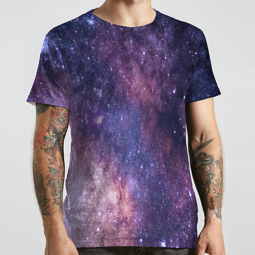 Men's Unisex Tee T shirt 3D Print Galaxy Graphic Prints Plus Size Print Short Sleeve Casual Tops Basic Designer Big and Tall Blue
Men's Unisex Tee T shirt 3D Print Galaxy Graphic Prints Plus Size Print Short Sleeve Casual Tops Basic Designer Big and Tall Blue