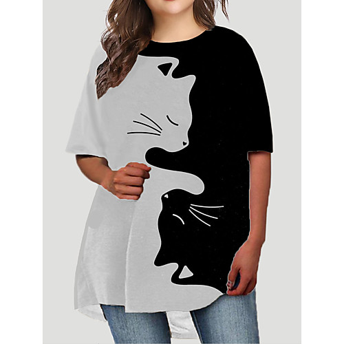 Women's Plus Size Dresses T Shirt Dress Tee Dress Short Mini Dress Half Sleeve Cat Graphic Animal Print Basic Fall White XL XXL 3XL 4XL 5XL / Holiday
Women's Plus Size Dresses T Shirt Dress Tee Dress Short Mini Dress Half Sleeve Cat Graphic Animal Print Basic Fall White XL XXL 3XL 4XL 5XL / Holiday