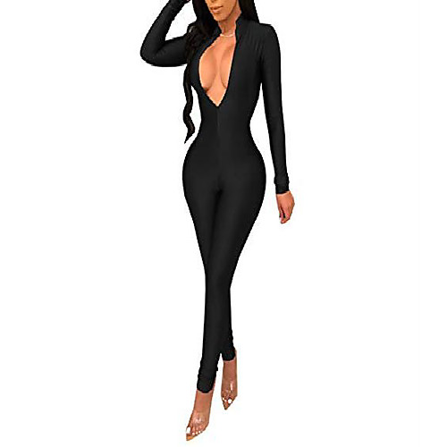 kaimimei sexy bodycon jumpsuit for women - zipper long sleeve romper v neck high waist one piece outfit black
kaimimei sexy bodycon jumpsuit for women - zipper long sleeve romper v neck high waist one piece outfit black
