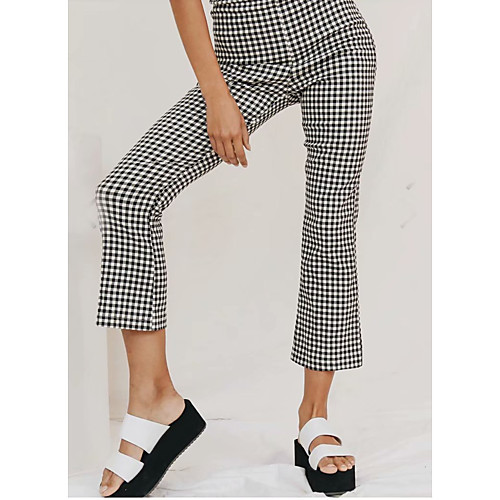 Women's Basic Streetwear Comfort Daily Work Pants Pants Plaid Checkered Ankle-Length Novelty Print Black
Women's Basic Streetwear Comfort Daily Work Pants Pants Plaid Checkered Ankle-Length Novelty Print Black