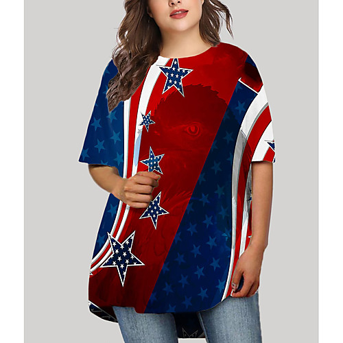 Women's Plus Size Dresses T Shirt Dress Tee Dress Short Mini Dress Half Sleeve Graphic Flag Print Basic Fall Red XL XXL 3XL 4XL 5XL / Holiday
Women's Plus Size Dresses T Shirt Dress Tee Dress Short Mini Dress Half Sleeve Graphic Flag Print Basic Fall Red XL XXL 3XL 4XL 5XL / Holiday
