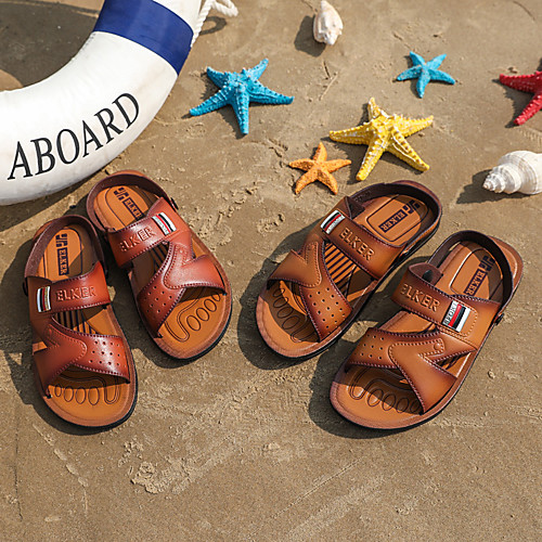 Men's Sandals Casual Beach Daily Walking Shoes PU Breathable Non-slipping Wear Proof Light Brown Dark Brown Summer
Men's Sandals Casual Beach Daily Walking Shoes PU Breathable Non-slipping Wear Proof Light Brown Dark Brown Summer