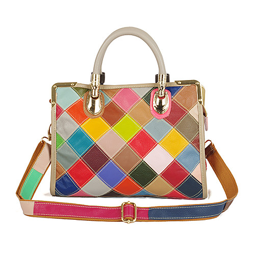 new genuine leather handbags wholesale checkered hand-contrasted fashion trendy bag dual-use portable messenger bag with zipper compartment
new genuine leather handbags wholesale checkered hand-contrasted fashion trendy bag dual-use portable messenger bag with zipper compartment