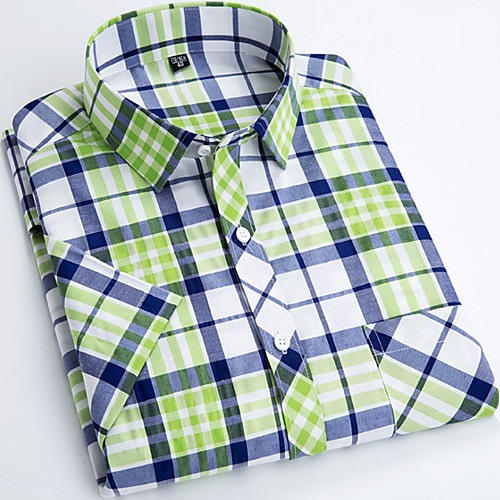 Men's Shirt Other Prints Plaid Short Sleeve Daily Tops Business Basic White Black Blue
Men's Shirt Other Prints Plaid Short Sleeve Daily Tops Business Basic White Black Blue