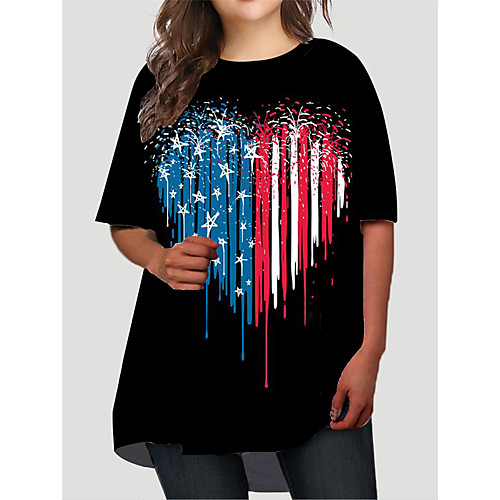 Women's Plus Size Dresses T Shirt Dress Tee Dress Short Mini Dress Half Sleeve Graphic Heart Flag Print Basic Fall Black XL XXL 3XL 4XL 5XL / Holiday
Women's Plus Size Dresses T Shirt Dress Tee Dress Short Mini Dress Half Sleeve Graphic Heart Flag Print Basic Fall Black XL XXL 3XL 4XL 5XL / Holiday