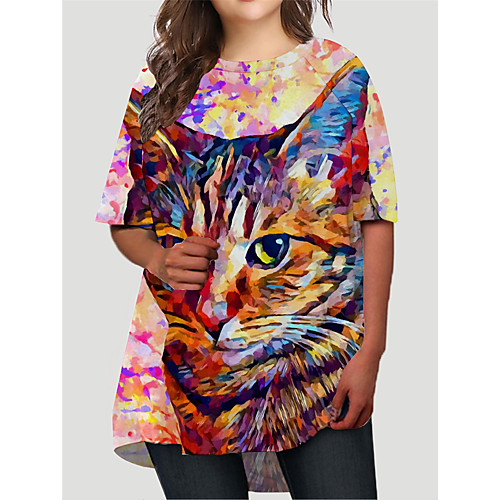 Women's Plus Size Dresses T Shirt Dress Tee Dress Short Mini Dress Half Sleeve Cat Graphic Animal Print Basic Fall Red XL XXL 3XL 4XL 5XL / Holiday
Women's Plus Size Dresses T Shirt Dress Tee Dress Short Mini Dress Half Sleeve Cat Graphic Animal Print Basic Fall Red XL XXL 3XL 4XL 5XL / Holiday