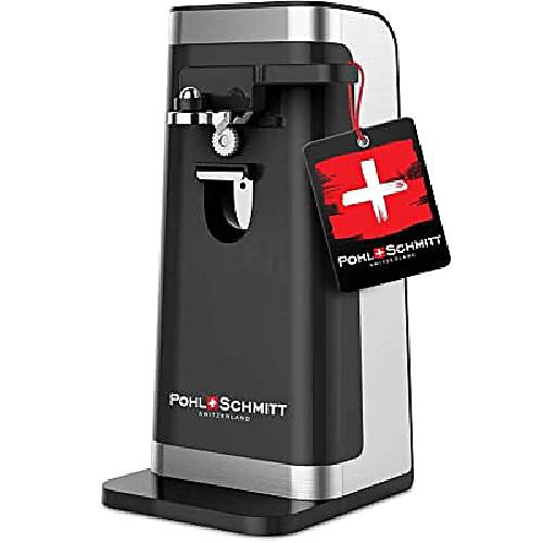 pohl schmitt electric can opener, easy push down lever, knife sharpener, bottle opener & built-in cord storage, opens all standard-size and pop-top cans, black
pohl schmitt electric can opener, easy push down lever, knife sharpener, bottle opener & built-in cord storage, opens all standard-size and pop-top cans, black