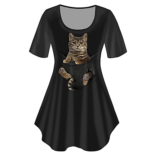 Women's Plus Size Print Cat Graphic Animal T shirt Large Size Crewneck Short Sleeve Basic Tops XL XXL 3XL Black Big Size
Women's Plus Size Print Cat Graphic Animal T shirt Large Size Crewneck Short Sleeve Basic Tops XL XXL 3XL Black Big Size