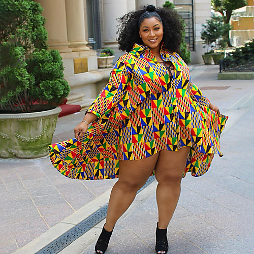 Women's Plus Size Graphic Print Shirt Collar Long Sleeve Shirt Dress Short Mini Dress Yellow
Women's Plus Size Graphic Print Shirt Collar Long Sleeve Shirt Dress Short Mini Dress Yellow