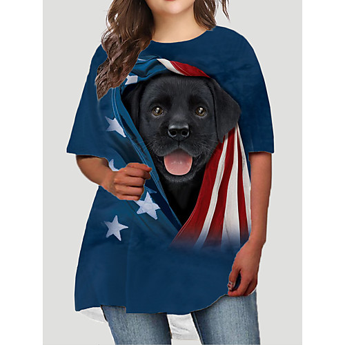 Women's Plus Size Dresses T Shirt Dress Tee Dress Short Mini Dress Half Sleeve Dog Graphic Flag Print Basic Fall Blue XL XXL 3XL 4XL 5XL / Holiday
Women's Plus Size Dresses T Shirt Dress Tee Dress Short Mini Dress Half Sleeve Dog Graphic Flag Print Basic Fall Blue XL XXL 3XL 4XL 5XL / Holiday