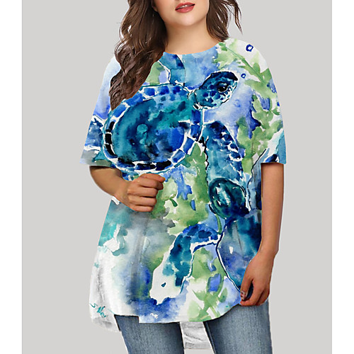 Women's Plus Size Graphic Animal Print Basic Half Sleeve Fall Short Mini Dress T Shirt Dress Tee Dress Blue
Women's Plus Size Graphic Animal Print Basic Half Sleeve Fall Short Mini Dress T Shirt Dress Tee Dress Blue