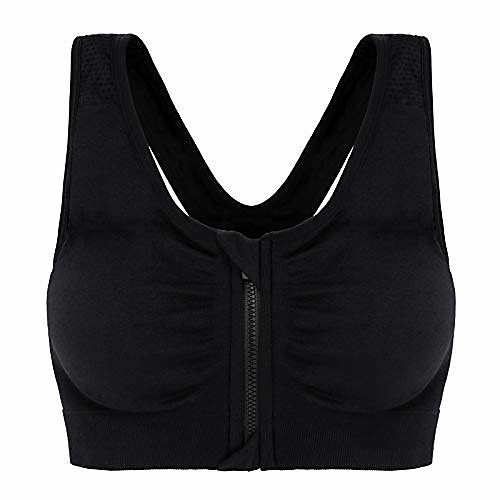 women' s zipper front closure wire free removable cups yoga sport bra (large) black
women' s zipper front closure wire free removable cups yoga sport bra (large) black