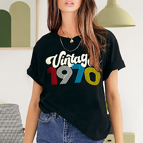 Women's T shirt Cartoon Print Round Neck Tops 100% Cotton Basic Basic Top White Black Blushing Pink
Women's T shirt Cartoon Print Round Neck Tops 100% Cotton Basic Basic Top White Black Blushing Pink