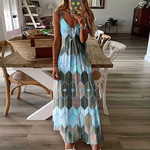 cross-border supply 2021 european and american amazon wish women's summer casual printed camisole dress long dress 
cross-border supply 2021 european and american amazon wish women's summer casual printed camisole dress long dress