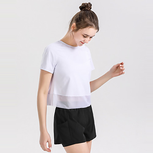 Women's Crew Neck Yoga Top Patchwork Solid Color White Black Blue Pink Mesh Spandex Yoga Fitness Gym Workout Tee Tshirt Top Short Sleeve Sport Activewear Quick Dry Breathable Comfortable Stretchy
Women's Crew Neck Yoga Top Patchwork Solid Color White Black Blue Pink Mesh Spandex Yoga Fitness Gym Workout Tee Tshirt Top Short Sleeve Sport Activewear Quick Dry Breathable Comfortable Stretchy