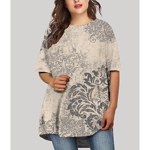 Women's Plus Size Dresses T Shirt Dress Tee Dress Short Mini Dress Half Sleeve Print Graphic Tribal Print Basic Fall Beige XL XXL 3XL 4XL 5XL / Holiday
Women's Plus Size Dresses T Shirt Dress Tee Dress Short Mini Dress Half Sleeve Print Graphic Tribal Print Basic Fall Beige XL XXL 3XL 4XL 5XL / Holiday