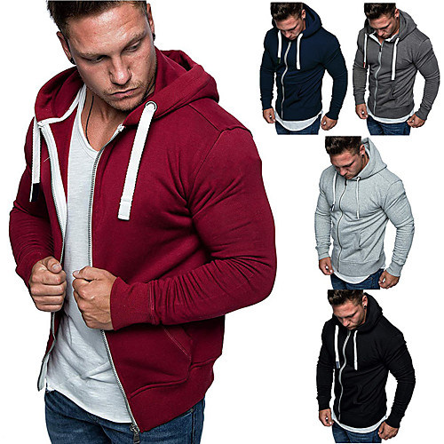 Men's Full Zip Hoodie Solid Color Zipper Front Pocket Daily Fitness Basic Thin fleece Hoodies Sweatshirts Black Red Light Grey
Men's Full Zip Hoodie Solid Color Zipper Front Pocket Daily Fitness Basic Thin fleece Hoodies Sweatshirts Black Red Light Grey