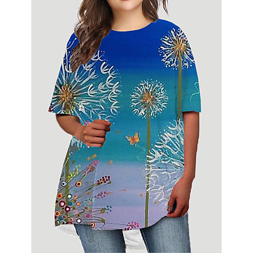 Women's Plus Size Dresses T Shirt Dress Tee Dress Short Mini Dress Half Sleeve Floral Graphic Print Basic Fall Blue XL XXL 3XL 4XL 5XL / Holiday
Women's Plus Size Dresses T Shirt Dress Tee Dress Short Mini Dress Half Sleeve Floral Graphic Print Basic Fall Blue XL XXL 3XL 4XL 5XL / Holiday