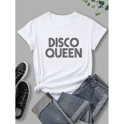 Women's T shirt Graphic Print Round Neck Tops 100% Cotton Basic Basic Top White Black Blue
Women's T shirt Graphic Print Round Neck Tops 100% Cotton Basic Basic Top White Black Blue