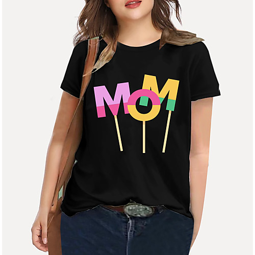 Women's Plus Size Print Graphic Letter T shirt Large Size Crewneck Short Sleeve Basic Tops XL XXL 3XL Black Big Size
Women's Plus Size Print Graphic Letter T shirt Large Size Crewneck Short Sleeve Basic Tops XL XXL 3XL Black Big Size
