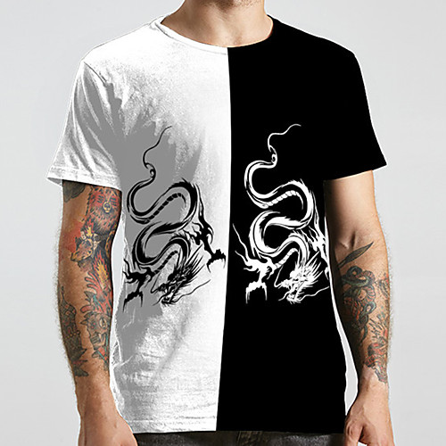 Men's Unisex Tee T shirt 3D Print Dragon Graphic Prints Plus Size Print Short Sleeve Casual Tops Basic Designer Big and Tall Black / White
Men's Unisex Tee T shirt 3D Print Dragon Graphic Prints Plus Size Print Short Sleeve Casual Tops Basic Designer Big and Tall Black / White