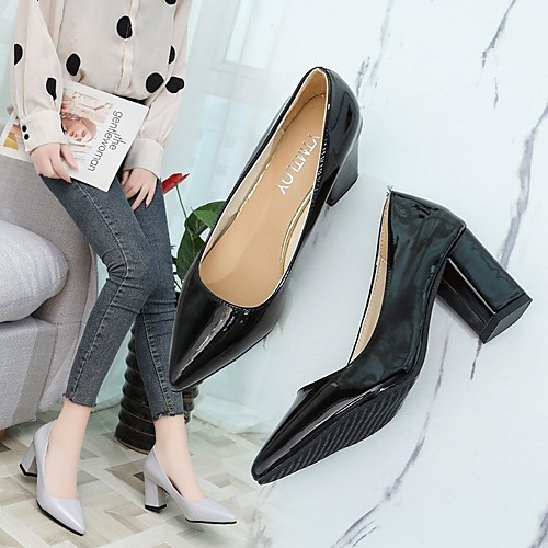 Women's Heels Block Heel Pointed Toe Patent Leather Solid Colored Wine Black Purple
Women's Heels Block Heel Pointed Toe Patent Leather Solid Colored Wine Black Purple