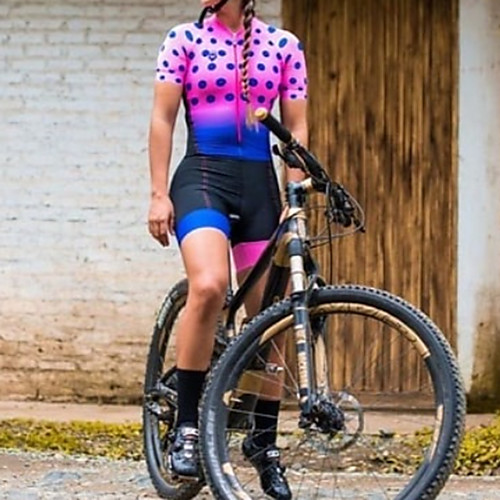 Women's Men's Short Sleeve Cycling Jersey with Shorts Triathlon Tri Suit Pink Polka Dot Bike Quick Dry Breathable Sports Polka Dot Mountain Bike MTB Road Bike Cycling Clothing Apparel / Stretchy
Women's Men's Short Sleeve Cycling Jersey with Shorts Triathlon Tri Suit Pink Polka Dot Bike Quick Dry Breathable Sports Polka Dot Mountain Bike MTB Road Bike Cycling Clothing Apparel / Stretchy