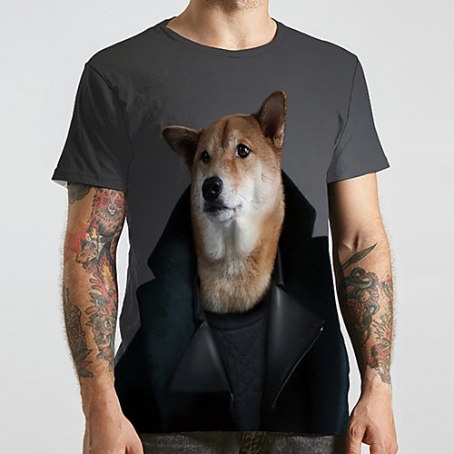 Men's Unisex Tee T shirt 3D Print Dog Graphic Prints Animal Plus Size Print Short Sleeve Casual Tops Fashion Designer Big and Tall Gray
Men's Unisex Tee T shirt 3D Print Dog Graphic Prints Animal Plus Size Print Short Sleeve Casual Tops Fashion Designer Big and Tall Gray