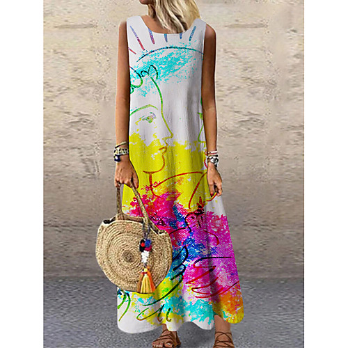 Women's Shift Dress Maxi long Dress Rainbow Sleeveless Print Color Block Print Spring Summer Round Neck Casual 2021 S M L XL XXL 3XL
Women's Shift Dress Maxi long Dress Rainbow Sleeveless Print Color Block Print Spring Summer Round Neck Casual 2021 S M L XL XXL 3XL