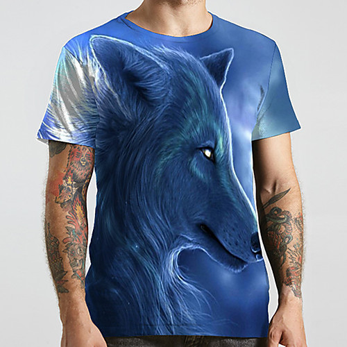 Men's Unisex Tee T shirt 3D Print Graphic Prints Wolf Plus Size Print Short Sleeve Casual Tops Basic Designer Big and Tall Blue
Men's Unisex Tee T shirt 3D Print Graphic Prints Wolf Plus Size Print Short Sleeve Casual Tops Basic Designer Big and Tall Blue