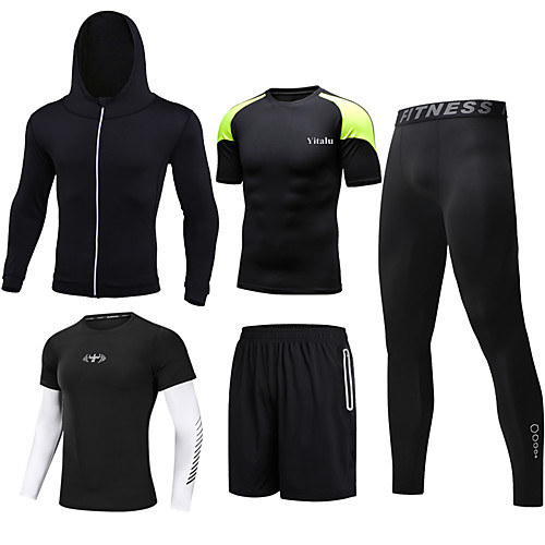 Men's Full Zip Zipper Pocket Activewear Set Athletic 5pcs Summer Long Sleeve Spandex Quick Dry Breathable Sweat Out Gym Workout Running Active Training Jogging Training Sportswear Solid Colored Normal
Men's Full Zip Zipper Pocket Activewear Set Athletic 5pcs Summer Long Sleeve Spandex Quick Dry Breathable Sweat Out Gym Workout Running Active Training Jogging Training Sportswear Solid Colored Normal
