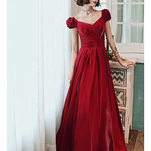 A-Line Elegant Vintage Wedding Guest Formal Evening Dress V Neck Short Sleeve Floor Length Satin with Sleek 2021
A-Line Elegant Vintage Wedding Guest Formal Evening Dress V Neck Short Sleeve Floor Length Satin with Sleek 2021