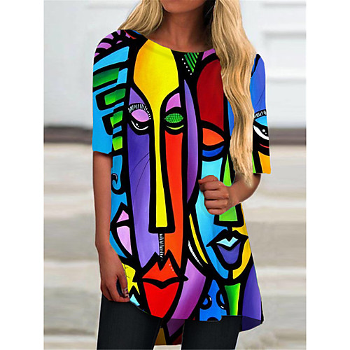 Women's T Shirt Dress Tee Dress Short Mini Dress Blue Half Sleeve Color Block Geometric Print Spring Summer Round Neck Casual 2021 S M L XL XXL 3XL
Women's T Shirt Dress Tee Dress Short Mini Dress Blue Half Sleeve Color Block Geometric Print Spring Summer Round Neck Casual 2021 S M L XL XXL 3XL