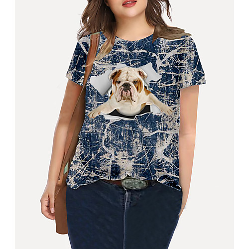Women's Plus Size Print Dog Graphic Animal T shirt Large Size Crewneck Short Sleeve Basic Tops XL XXL 3XL Blue Big Size
Women's Plus Size Print Dog Graphic Animal T shirt Large Size Crewneck Short Sleeve Basic Tops XL XXL 3XL Blue Big Size