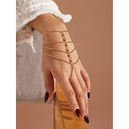 Women's Ring Bracelet / Slave bracelet Bracelet Layered Princess Fashion European Rhinestone Bracelet Jewelry Gold For Gift Prom Date Birthday
Women's Ring Bracelet / Slave bracelet Bracelet Layered Princess Fashion European Rhinestone Bracelet Jewelry Gold For Gift Prom Date Birthday