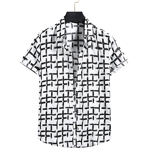Men's Shirt Other Prints Striped Print Short Sleeve Casual Tops Hawaiian White
Men's Shirt Other Prints Striped Print Short Sleeve Casual Tops Hawaiian White
